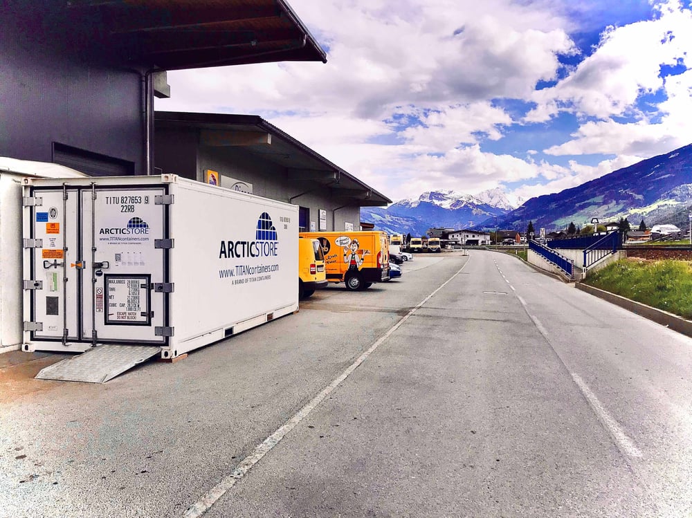 ArcticStore Ramp austira cold storage container road blue sky